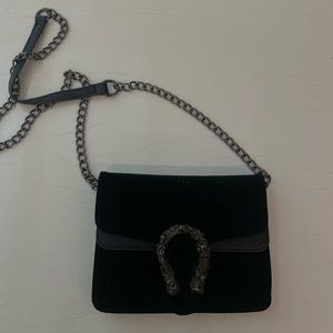 Zara velvet bag
